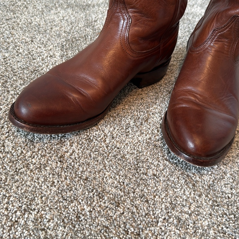 JRC & SONS MEN'S KINGSTON BRUSH OFF GOAT LEATHER ROUND TOE ROPER BOOT 10D - Picture 2 of 7